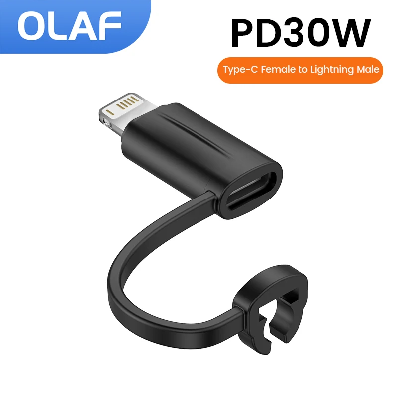 Olaf USB C 타입-라이트닝 OTG 어댑터, 고속 충전, 아이폰 14, 13, 12, 11, C 타입 암-라이트닝 수 변환기, 30W
