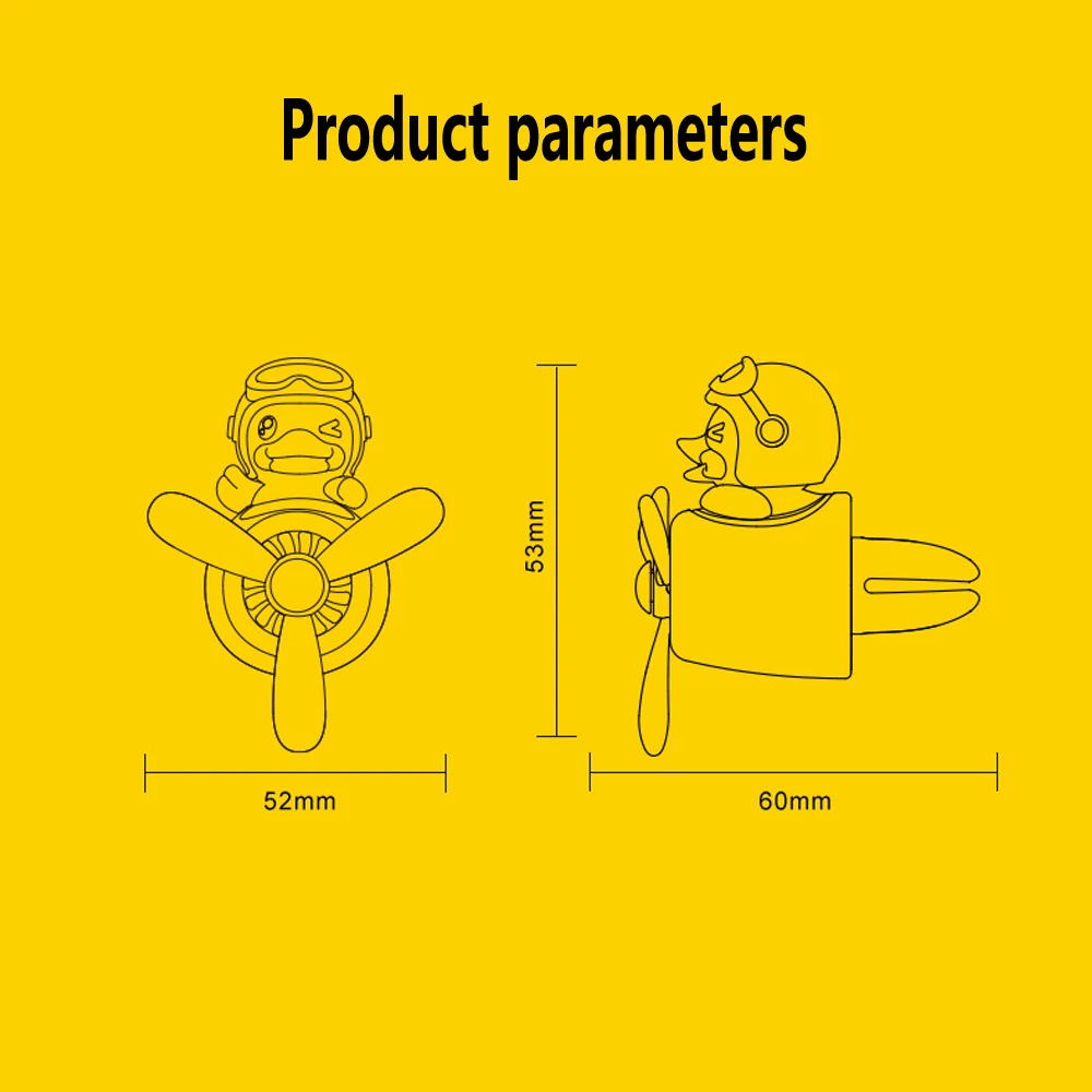 Auto Lufterfrischer Gelb Ente Pilot 72 Km Rotierenden Propeller