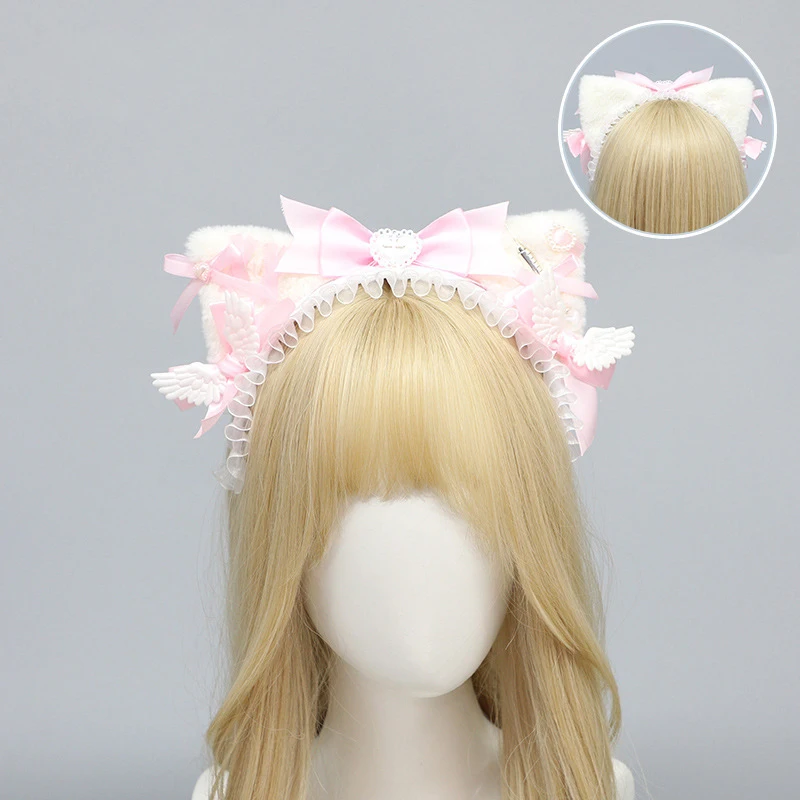 Damen Haarbänder Subkultur Dark Gothic KC Haar tragen Lolita süße Kawaii süße modische Schleife Knoten Anime Haarschmuck Mädchen – Detail 2