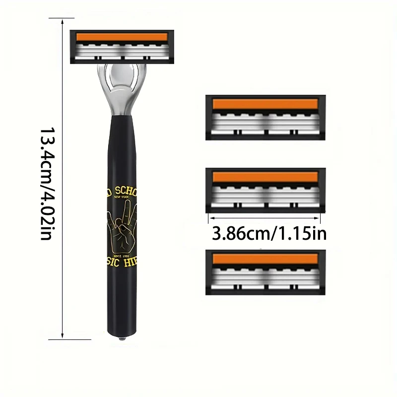 Men's Classic Manual Razor Vintage Water Wash Razor Blade Sharp Blade Anti Scratch Three Layer Blade Razor 4