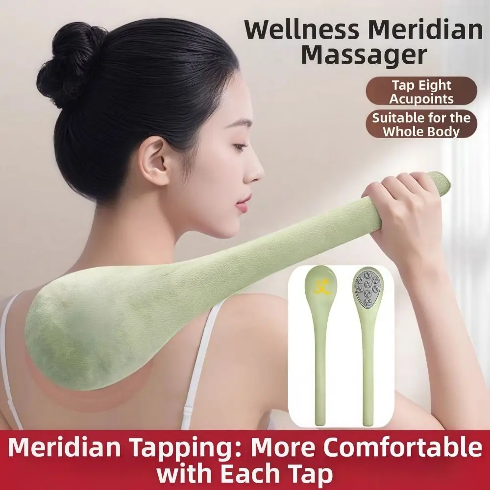 Handmade Meridian Massage Hammer Acupoint Tapping Pain Relief Meridian Tapping Stick 48CM with Massage Head