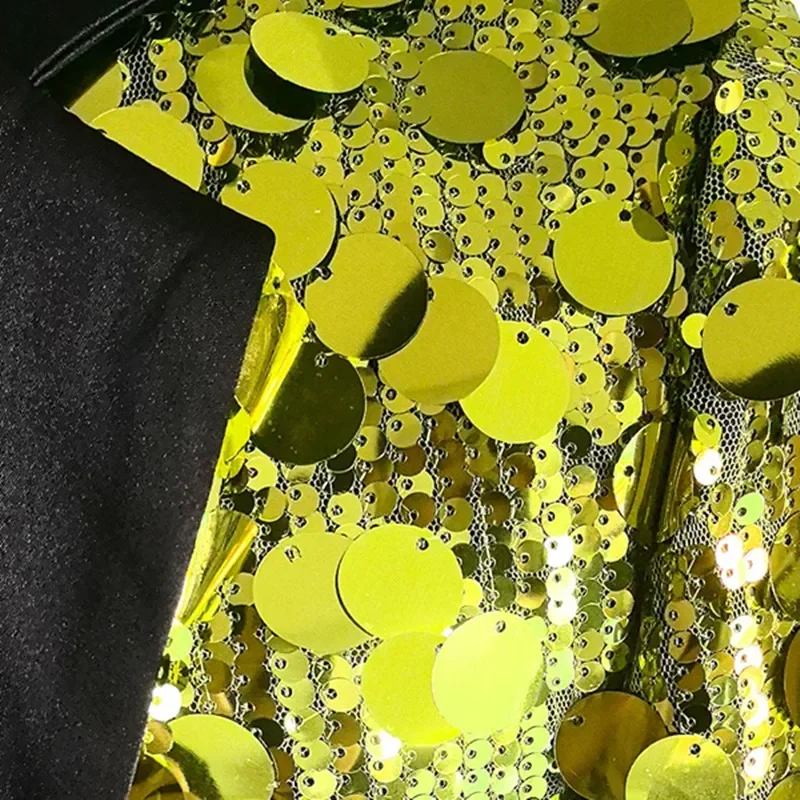 Blazer Jacket Men Luxury Sequin Suit Single Button Coats
