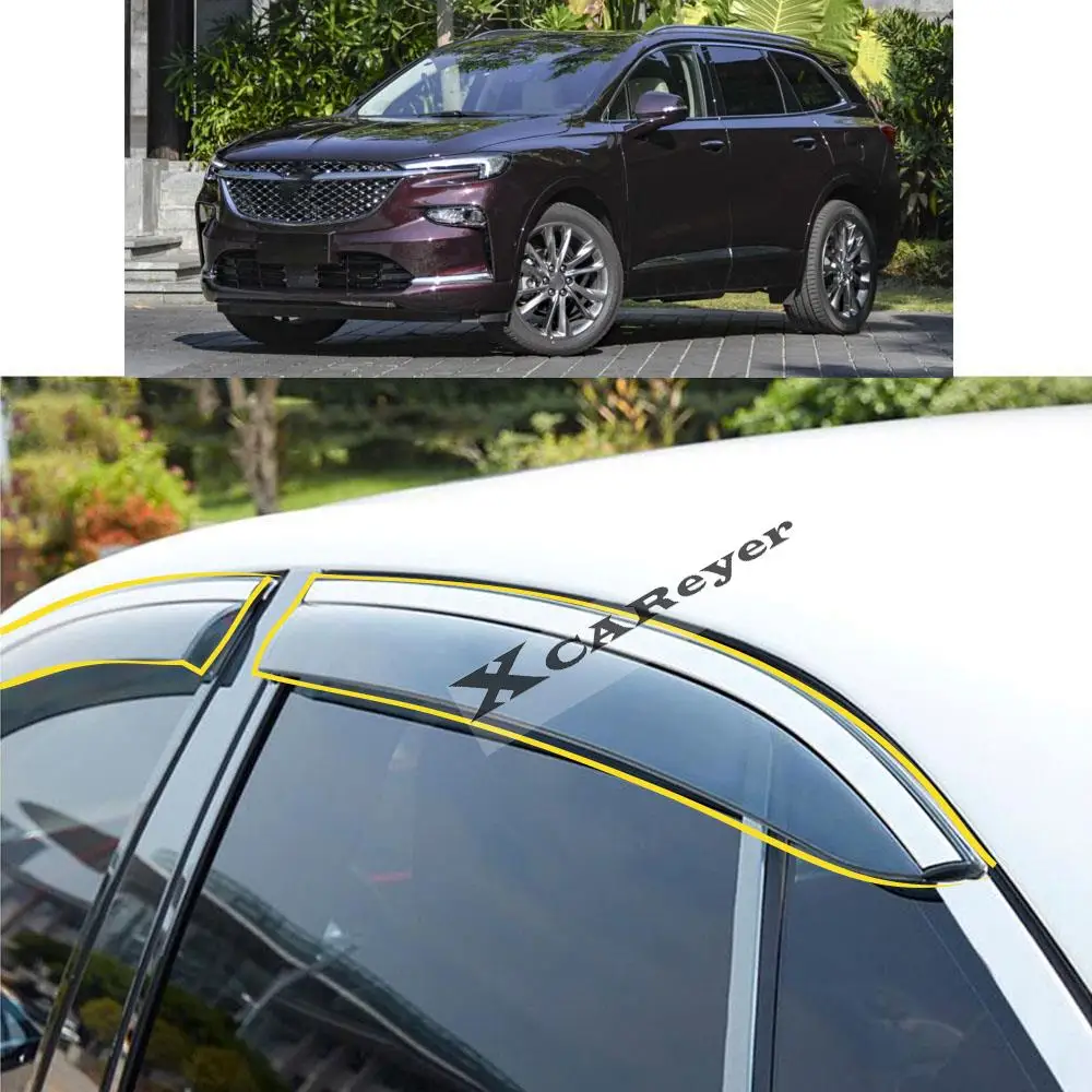 

Стикер для кузова автомобиля для BUICK анклава 2020 2021 2022 пластиковое стекло ветрозащитный козырек от дождя/солнца Запчасти для вентиляционных отверстий