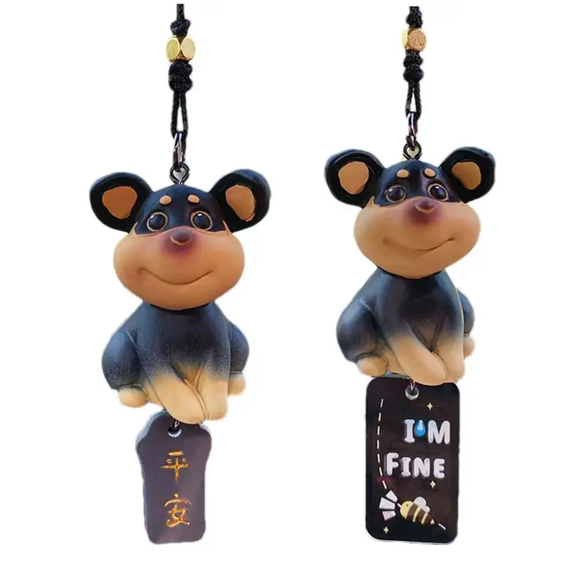 

Cute Animal Hanging Ornaments Bee Dog Car Charm with Blessings for Rearview Mirror Decoration creative auto pendant interior