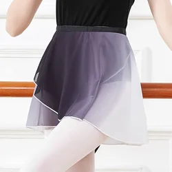 USHINE Adult Gradient Color Chiffon Ballet Wrap Skirt Dance Leotard Skate Tutu Dress Girls