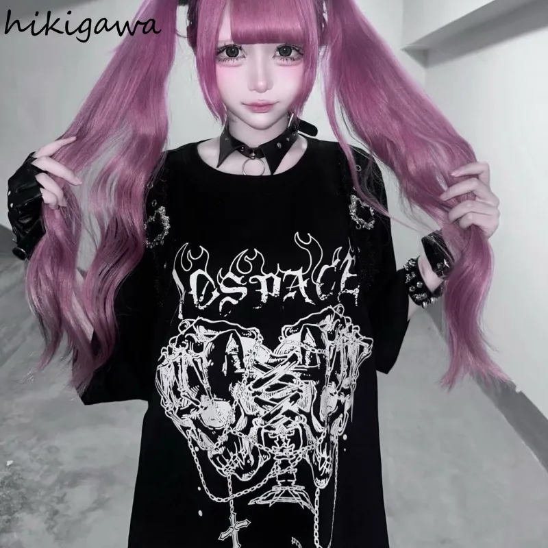 Y2k T Shirts Women Streetwear Japanese Tees 2026 Ropa Mujer Fashion Casual Camisetas Short Sleeve Cartoon Summer Tshirt Tops 5