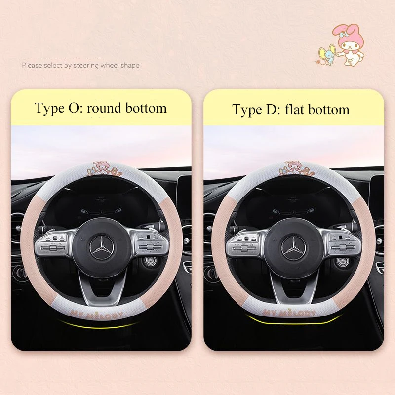 Sanrios Cinnamoroll Mymelody kawaii Cartoon 37-38cm Anime Plush Car  Steering Wheel Cover non-slip Steering Wheel Protector