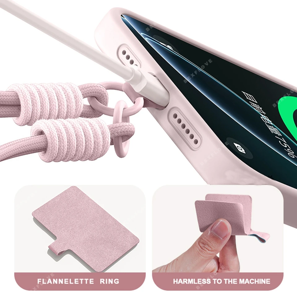 Liquid Silicone Wrist Strap Phone Case with Lanyard - Original Cover