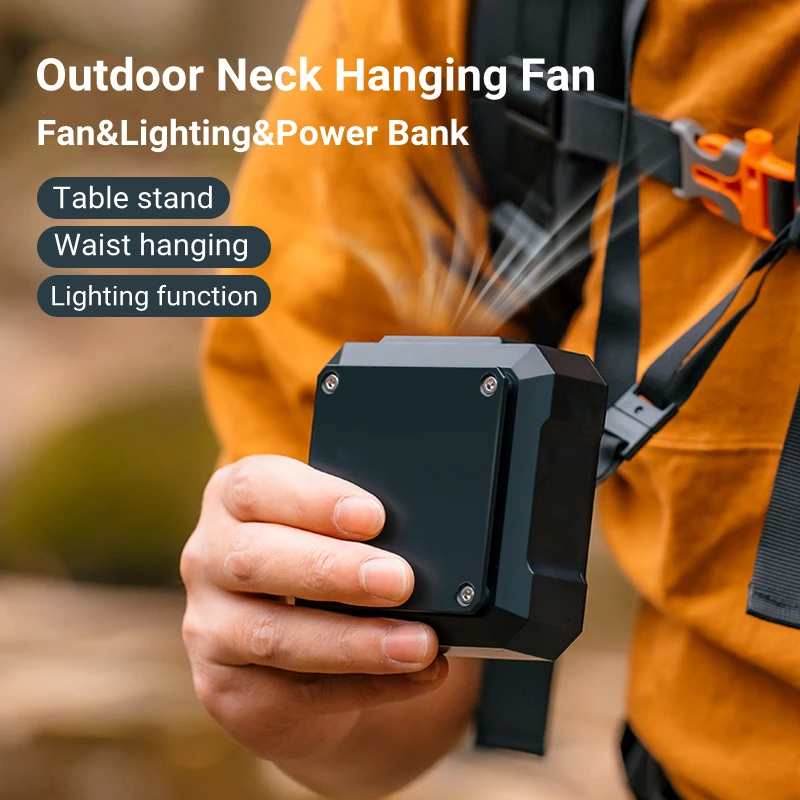 3 In 1 Outdoor Portable Wireless Air Cooling Fan With Led Flashlight