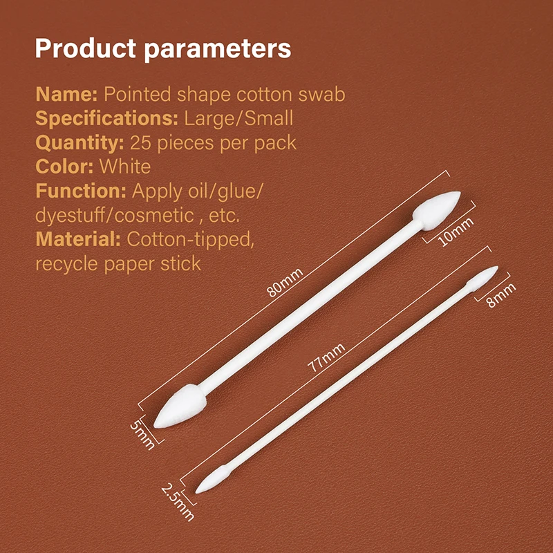 WUTA 25pcs Cotton Swabs Sponge Stick Double Pointed Cotton Buds Dying Leather Edge Finish DIY Painting Apply Glue Craft Tool leather craft tools leather craft tool