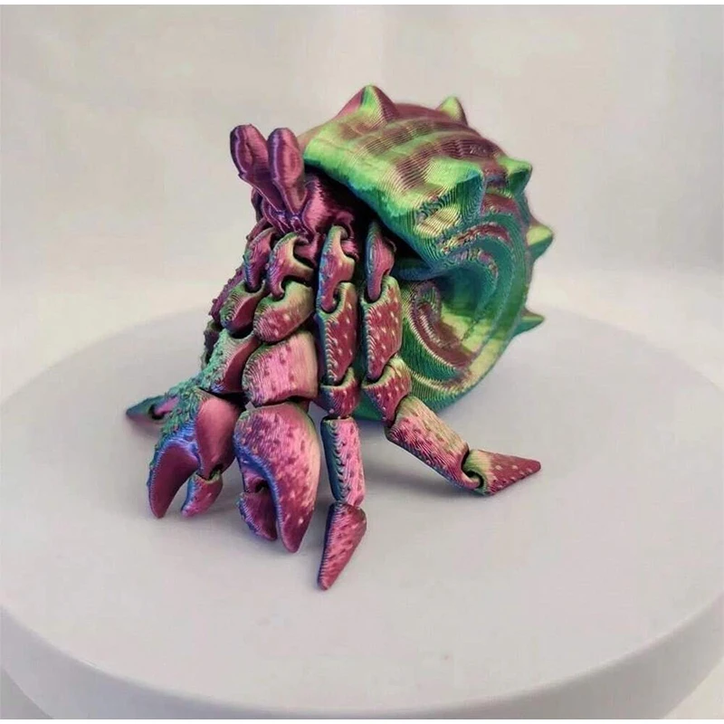 Description Picture 4 of item3D Printed Hermit Crab Detachable Telescopic Joints Movable Model Ornaments Creative Fun Children Gifts Desktop Decoration