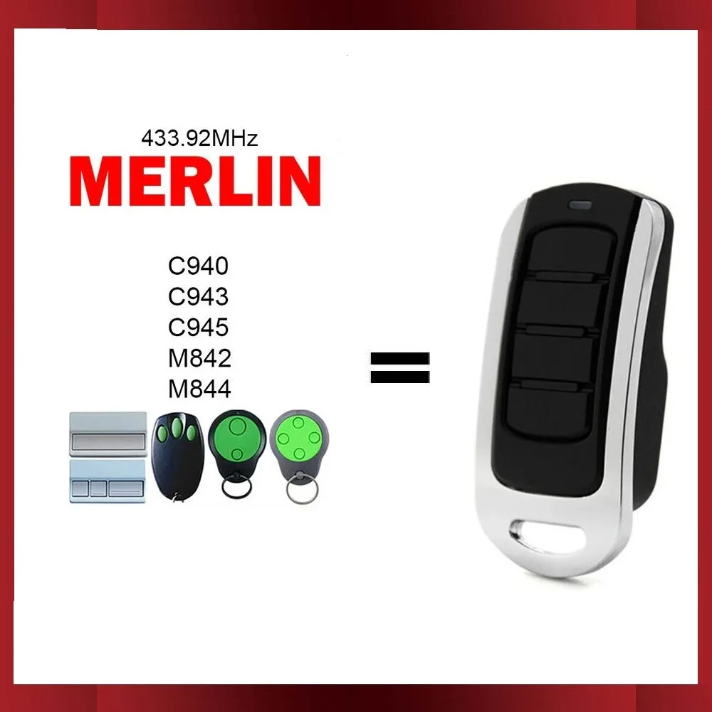 Per Merlin C945 C943 C940 M842 M844 Telecomando 433.92Mhz Rolling Code Merlin Garage Door / Gate Telecomando/Trasmettitore