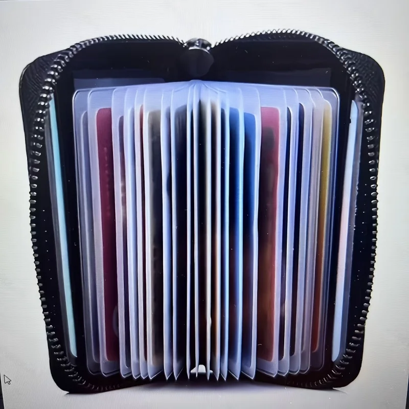 남성용 초슬림 RFID 도난방지 지퍼 지갑 다기능 명함 케이스 안전한 여행 서류 관리함