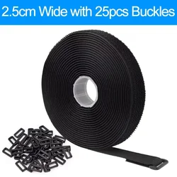 Reusable Nylon Hook and Loop Fastening Straps for Cable Management, 10/5M (Wide 2.5cm)