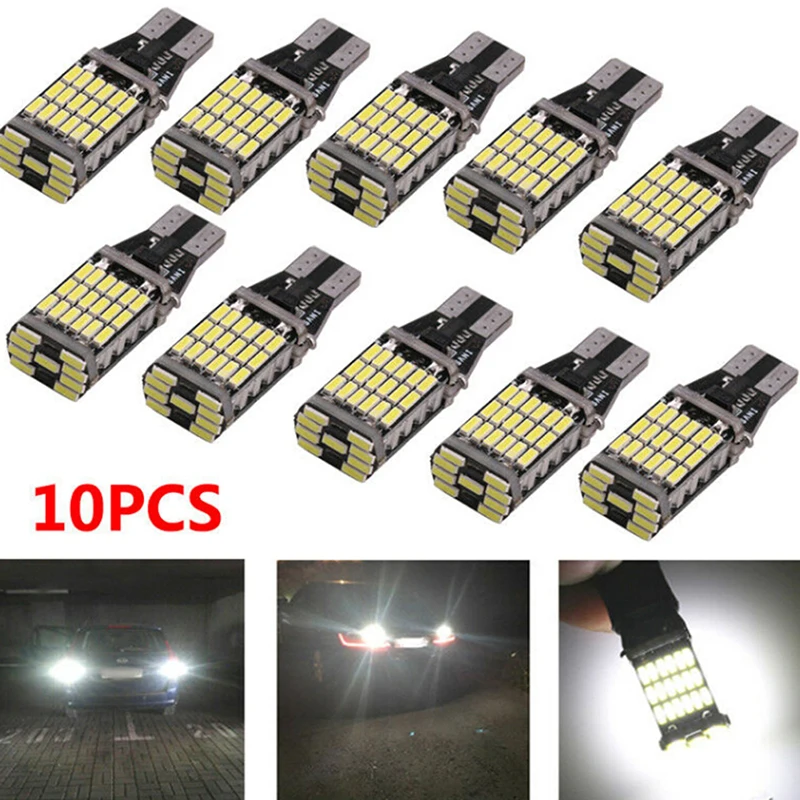 

10 шт., автомобильные лампы 45 SMD 4014 T15 W16W