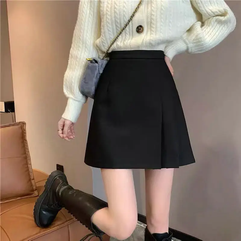 AlineSkirtAutumnAndWinter2022NewKoreanStyleWomensHighWaist