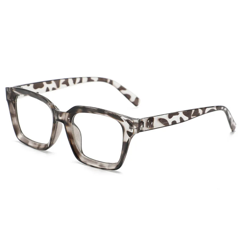 Quadratische Anti-Blaulicht-Brille für Männer und Frauen, große Rahmenbrille mit transparenten Gläsern, einfache Computer-Lesebrille – Detail 4