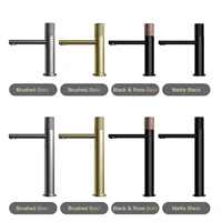 ก๊อกน้ําห้องน้ําทองเหลืองสีดําโต๊ะส้วมล้างมือทรงกลมภายใต้ก๊อกน้ําร้อนและเย็นของโรงแรมระดับไฮเอนด์ 6