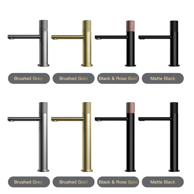 ก๊อกน้ําห้องน้ําทองเหลืองสีดําโต๊ะส้วมล้างมือทรงกลมภายใต้ก๊อกน้ําร้อนและเย็นของโรงแรมระดับไฮเอนด์ 6