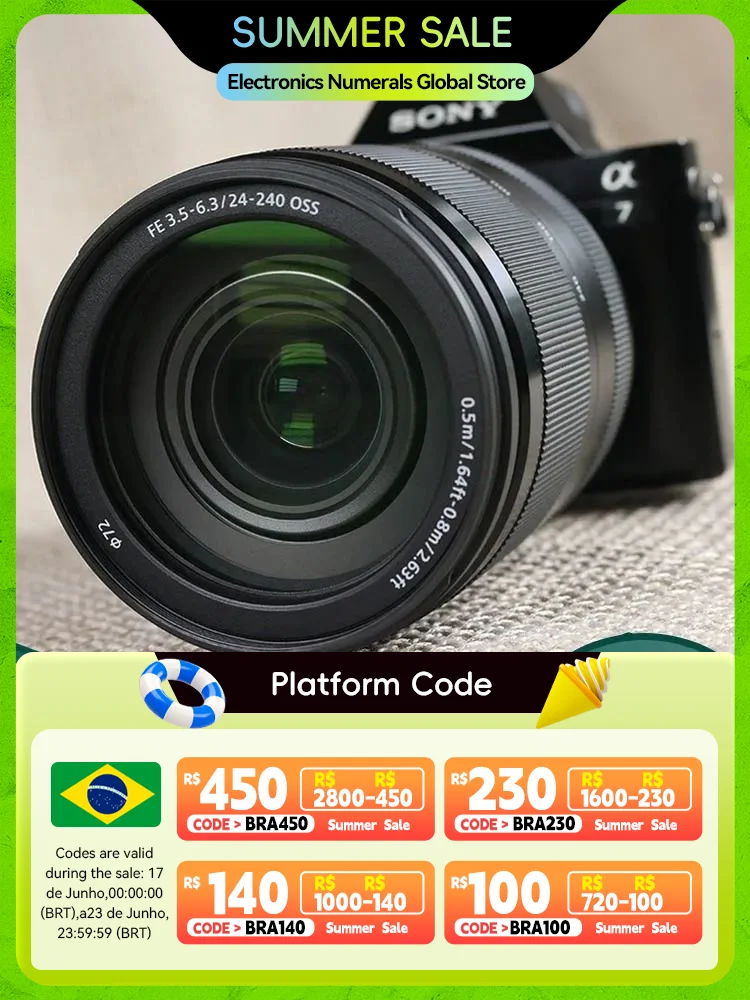 Sony Lens 24-240mm F3.5-6.3 OSS Standard Zoom Lens Large Aperture Mirrorless Camera for A6000 A6400 A6600 A7 III Sony 24240