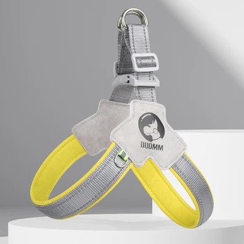 Dog Harness Chest Strap Four Seasons Breathable Mesh Walking Dog Saddle Dog Collar Soft Night Reflective Bulldog Pet Supplies