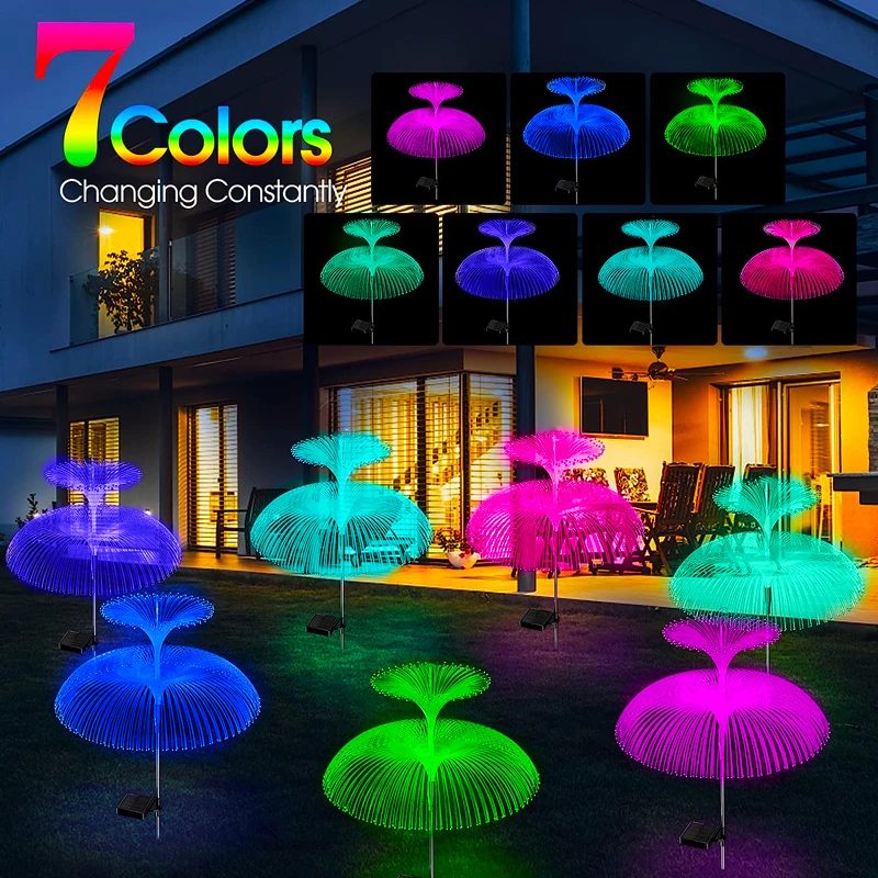 Solar Double Jellyfish Pathway Lights LED Garden Decor
