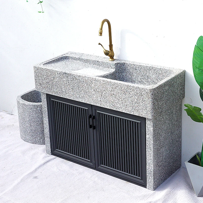 Lavabo In Marmo Patio Con Lavabo, Lavabo, Lavabo, Granito, Pietra Intera In Uno