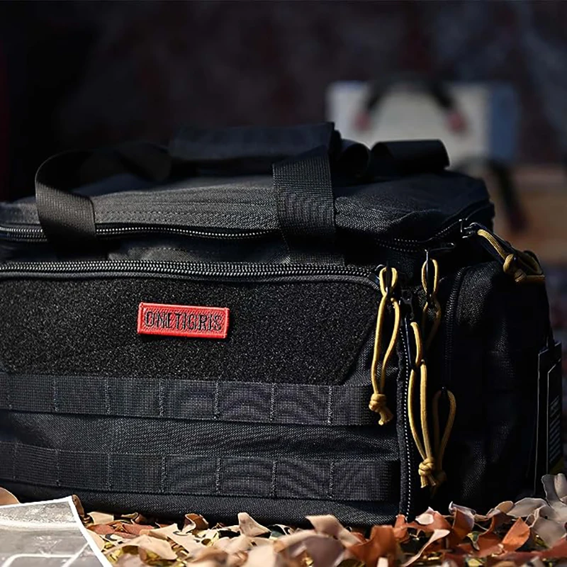 ONETIGRIS Tactical Range Bag Molle System Outdoor Hunting Accessory Nylon Gun Case Pack Pistol Tools Shoulder Bag Sniper Black 2
