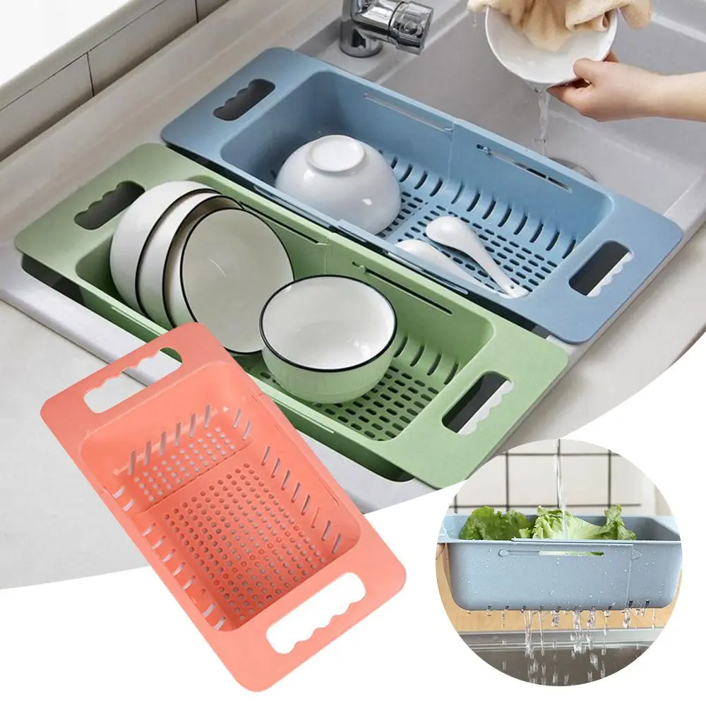 2023 New Portable Kitchen Retractable Sink Drain Basket Plastic