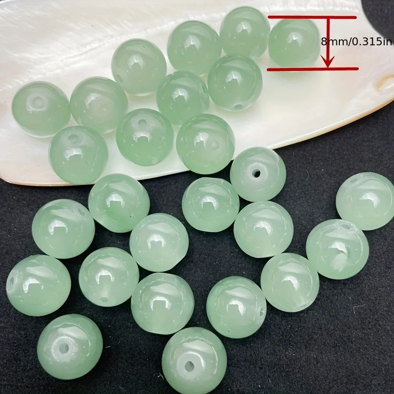 8mm Sweet Style Dual Color Glass Loose Beads For Handmade DIY Bracelet Necklace Jewelry Making Supplies Decorative Beads 50pcs