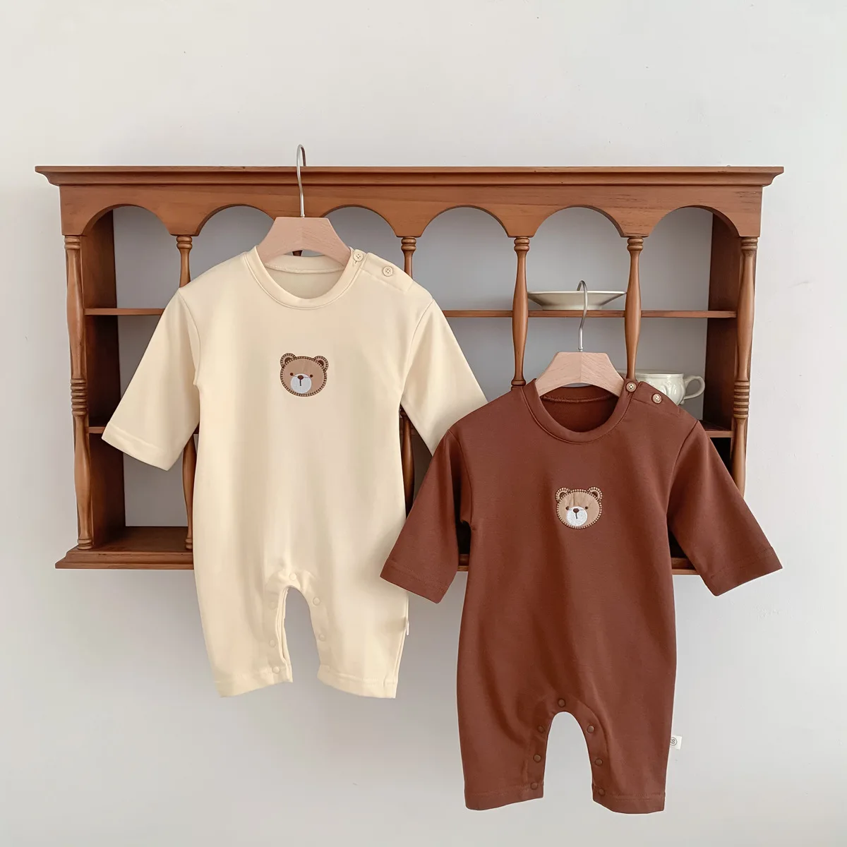 

0-24M Baby Unisex Romper Spring Autumn Baby Clothes Newborn Boy Girls Long Sleeve Cotton Jumpsuit Cartoon Bear Toddler Onesie