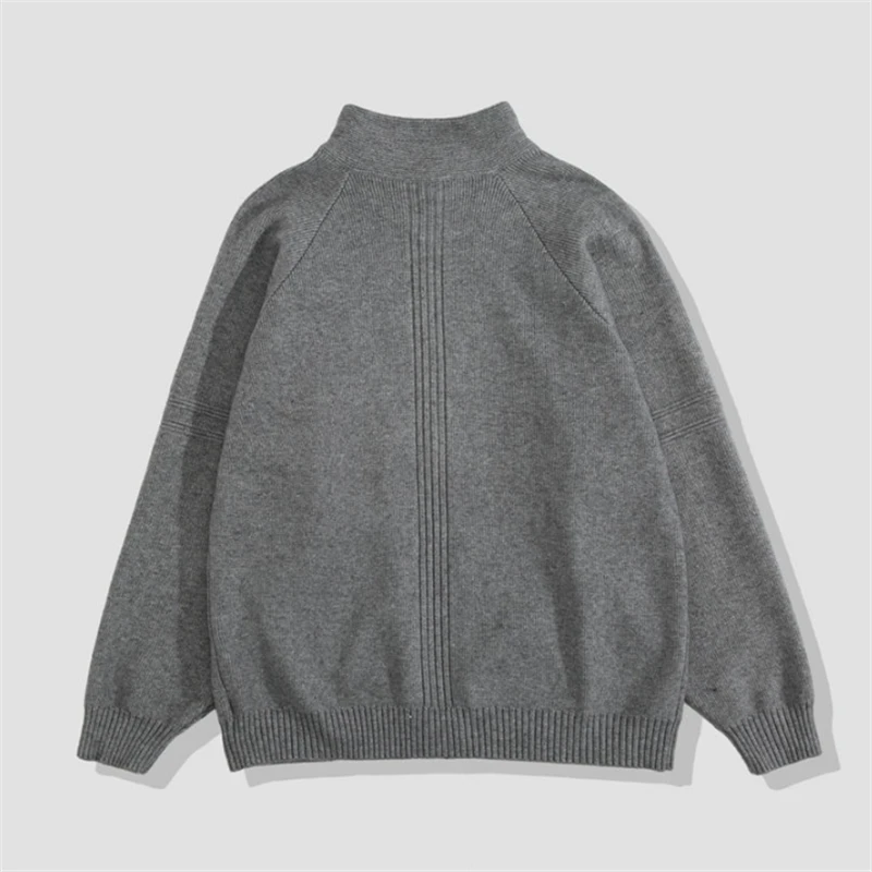 Description Picture 6 of itemMen's Casual Knitted Sweater Cardigan Zipper Sweatercoat Black Gray Knitwear Stand Collars Fashion Tops Spring New Men's Clothes