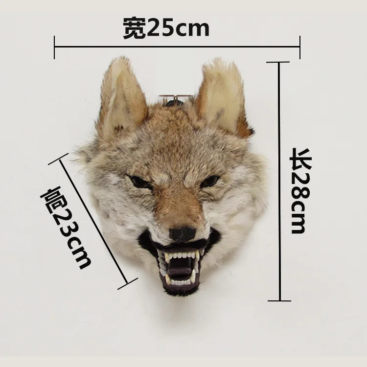 

Simulation animal real leather simulation wolf head head wall decoration bar living room