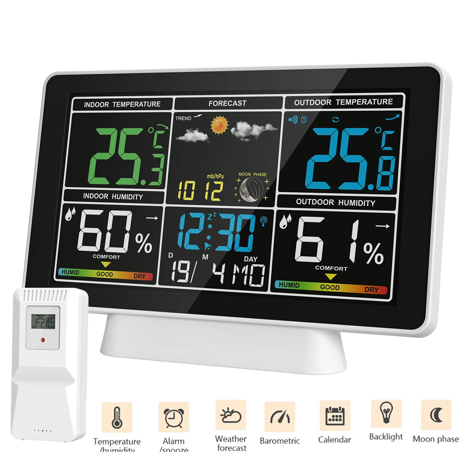 FanJuWeatherStationColorDisplyDigitalClockFJ3383CBarometer