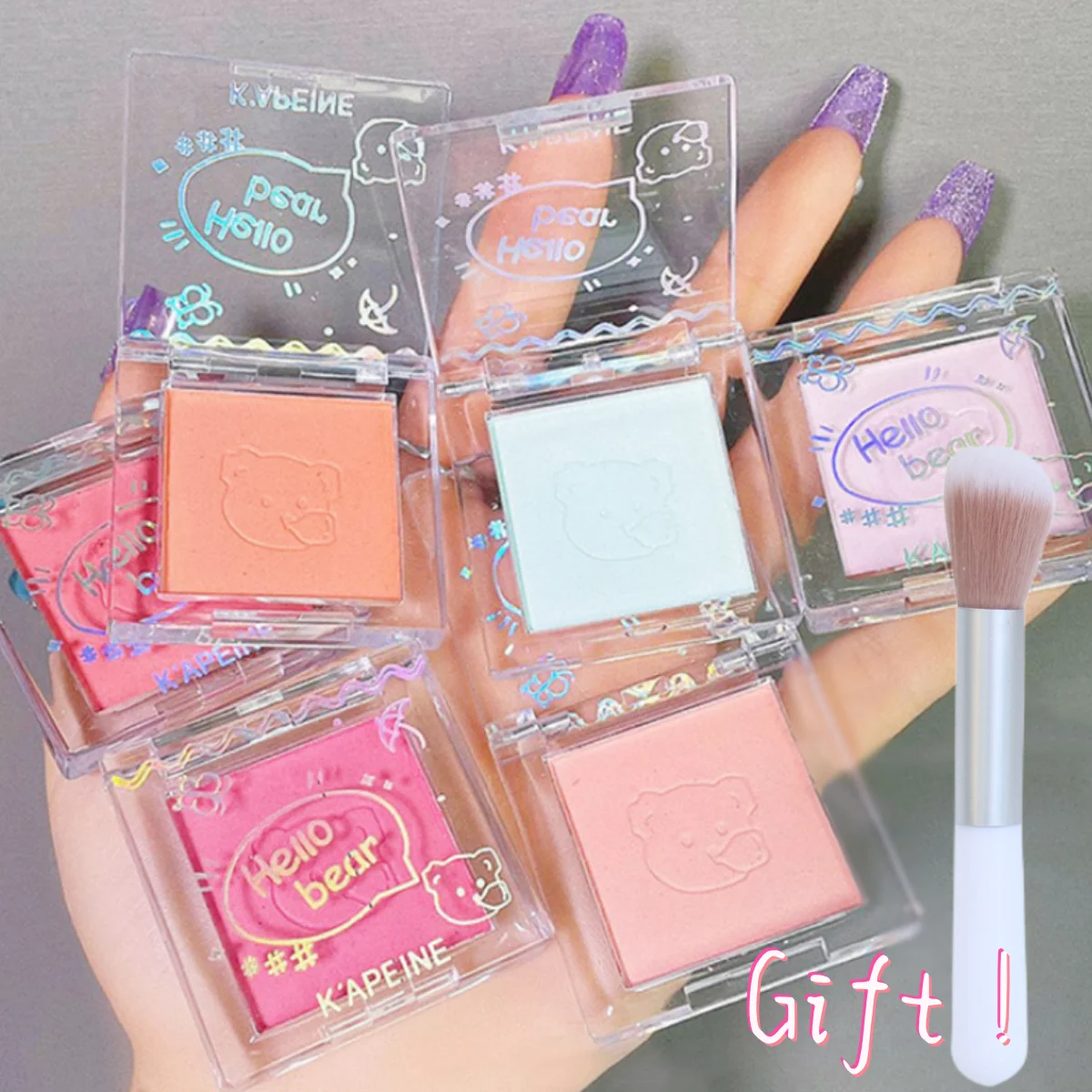 Cute Capel Monocromatico Blush Vigor Matte Gill Blue Gill Naked Plate Powder Cosmetici Per La Fissazione Del Trucco Leggeri E Delicati