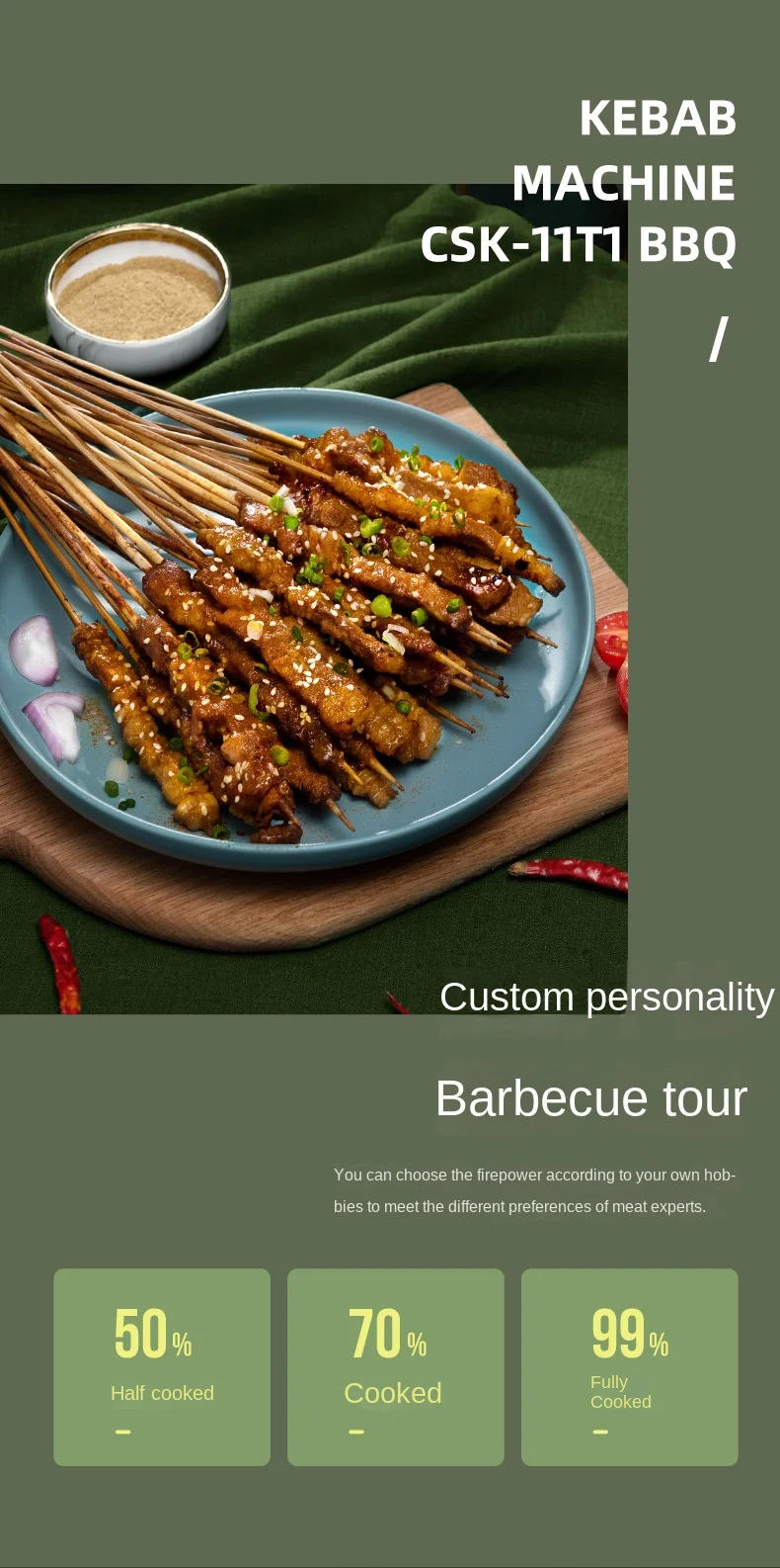 220V Changhong Smokeless Electric Grill with Auto Rotation and Skewers for Grilling at Home 3