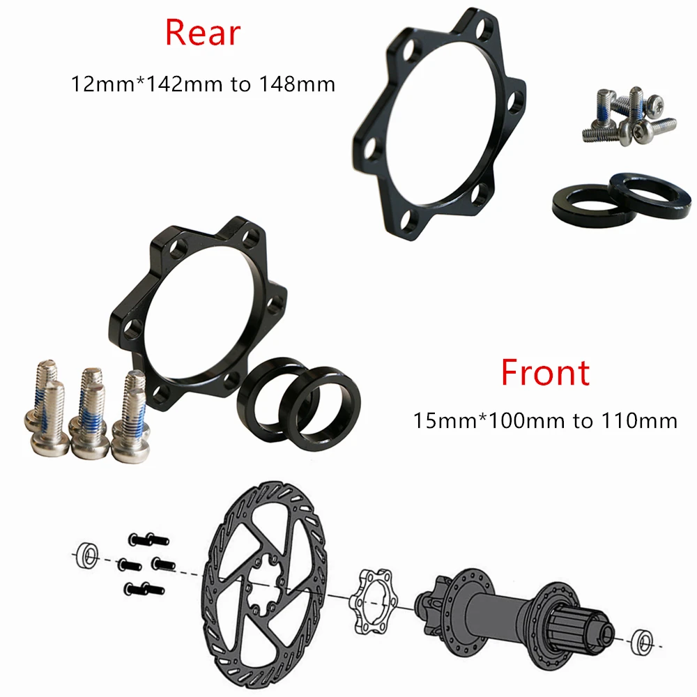 

New Bicycle Boost Hub Adapter Conversion Spacer Washer Six Bolt Kit Bike Parts Hubs Front 15x100 To 110mm Rear 12x142 To 148mm