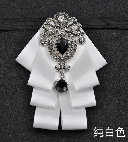 Luxury Black Rhinestone Bow Tie British High-end Men's Boy Business Wedding Suit Shirt Collar Flowers Sets Handmade Jewelry Gift bow tie