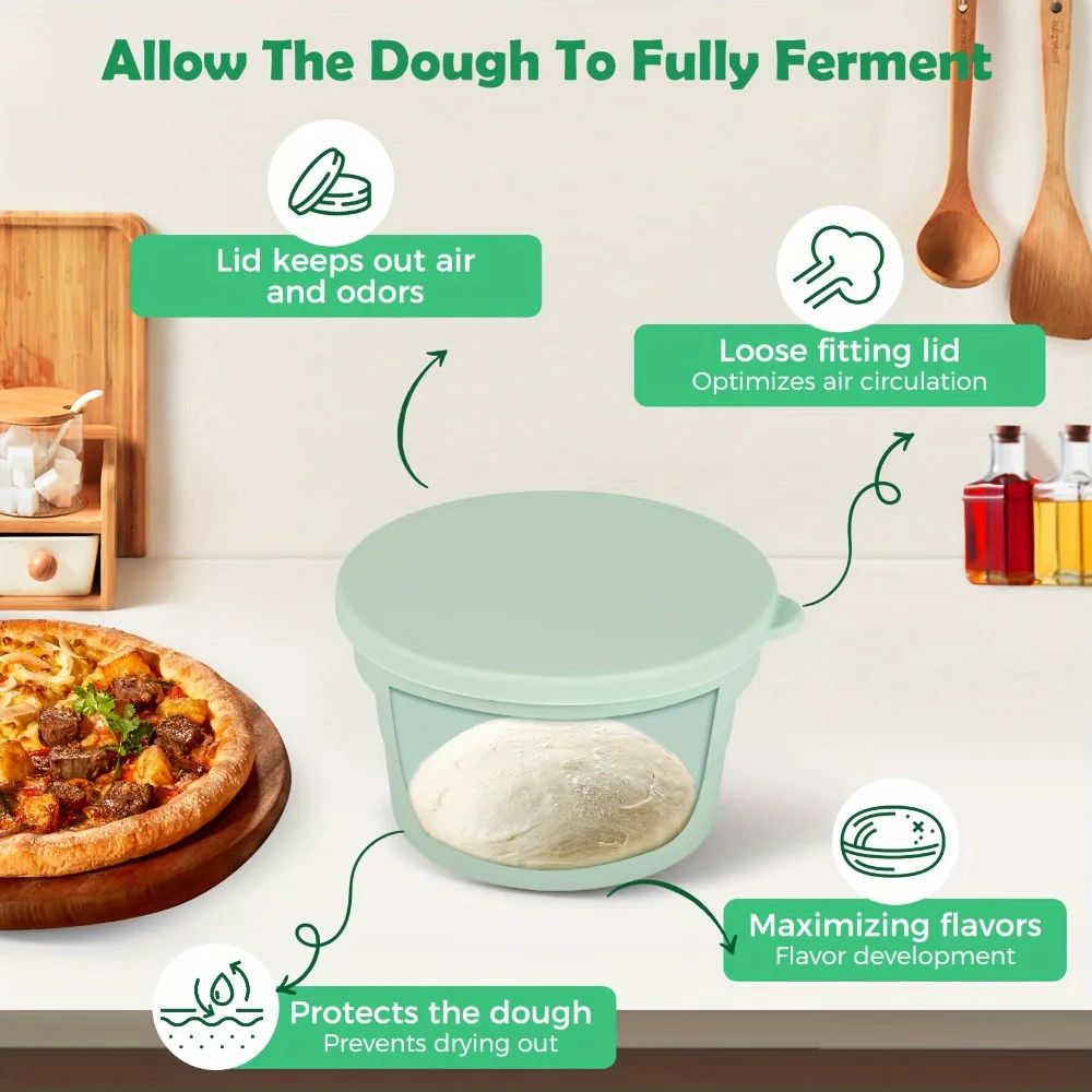 Silicone Pizza Dough Fermentation Box Dough Fermentation Baskets Bread Proofing Container For Bread Pizza Baking Tools fermentation basket
