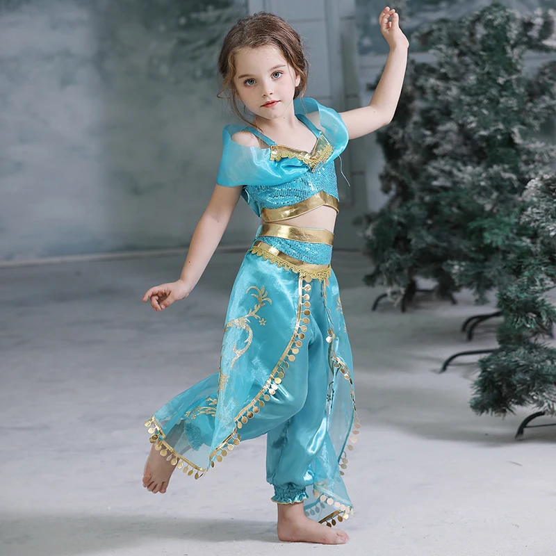 Summer Carnival Party Princess Outfit Children Vestidos Top + Pants 2PCS Birthday Halloween Cosplay Costume Girls Clothes Sets