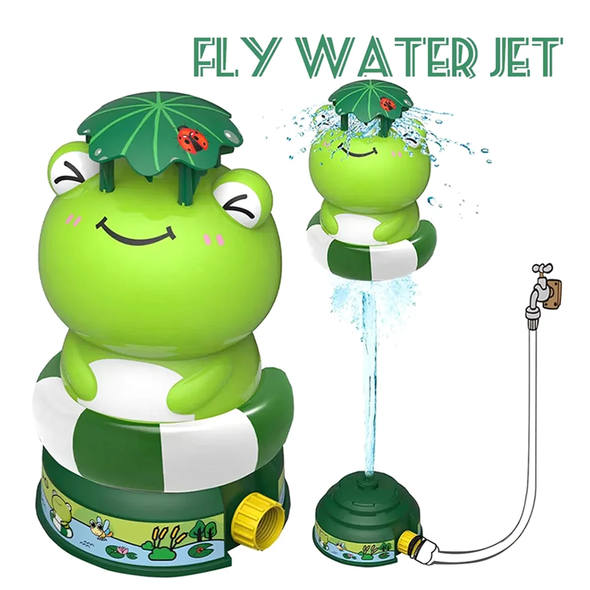 A72I Sprinkler Launcher Toys Outdoor Water Pressure Lift Toy in Garden Lawn Summer Water Toys for Kid Frog