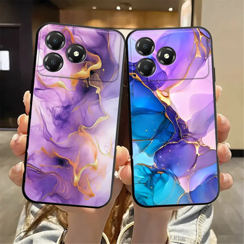 Butterfly Marble Print Silicone Soft Phone Case with Bumper Protection