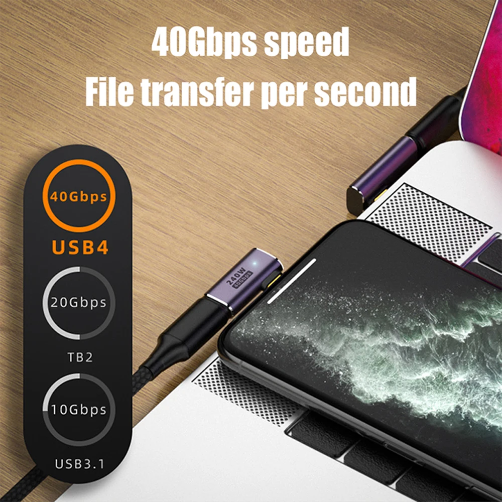 UGOURD USB4 OTG Type C To C Thunderbolt3 Extension Cable Adapter L Style Male To Female To Female For Phone Laptop PC 40Gbps BEST SELLERS