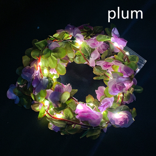 LED Rose Wreath Artificial Plant Vines Valentine's Day Christmas Wedding Decoration Interior Romantic Atmosphere Decoration