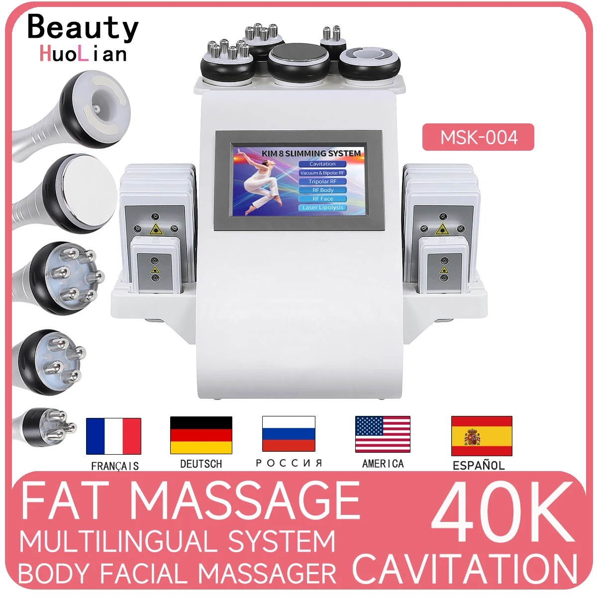 6 In 1 40K Kim 8 Lipo Laser Vacuum Cavitation Machine Ultrasuoni Radiofrequenza Massaggio Facciale Body Shaping Attrezzature Per La Cura Della Pelle A