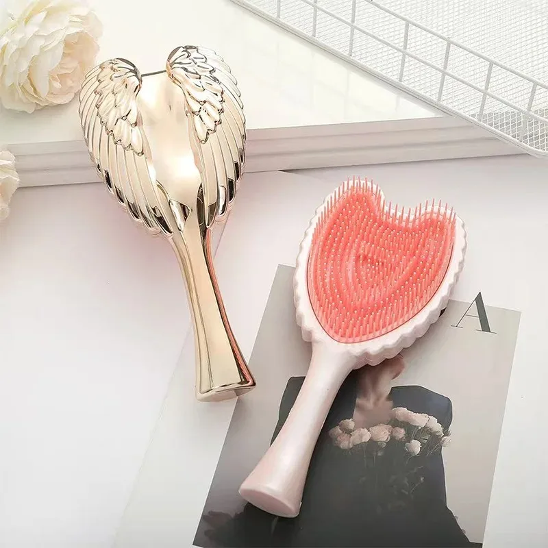 핫 살롱 미용 전용 도구 정전기 제거 마사지 빗 전문 미니 엔젤 빗 엉킴 방지 빗