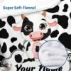 Customized printed blankets for personalized black cows and cute white cow printed sofas, Christmas and birthday gifts 4