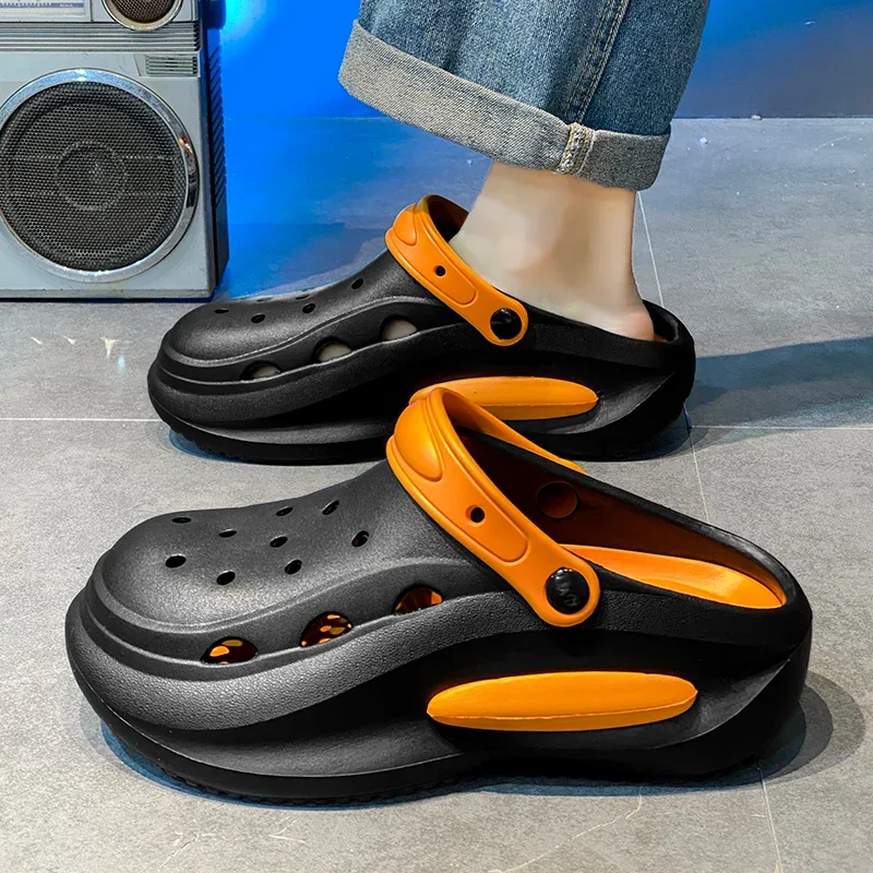 2025 Men and women's new summer thick sole anti-slip wear comfortable sandals beach breathable couple casual slippers men shoes
