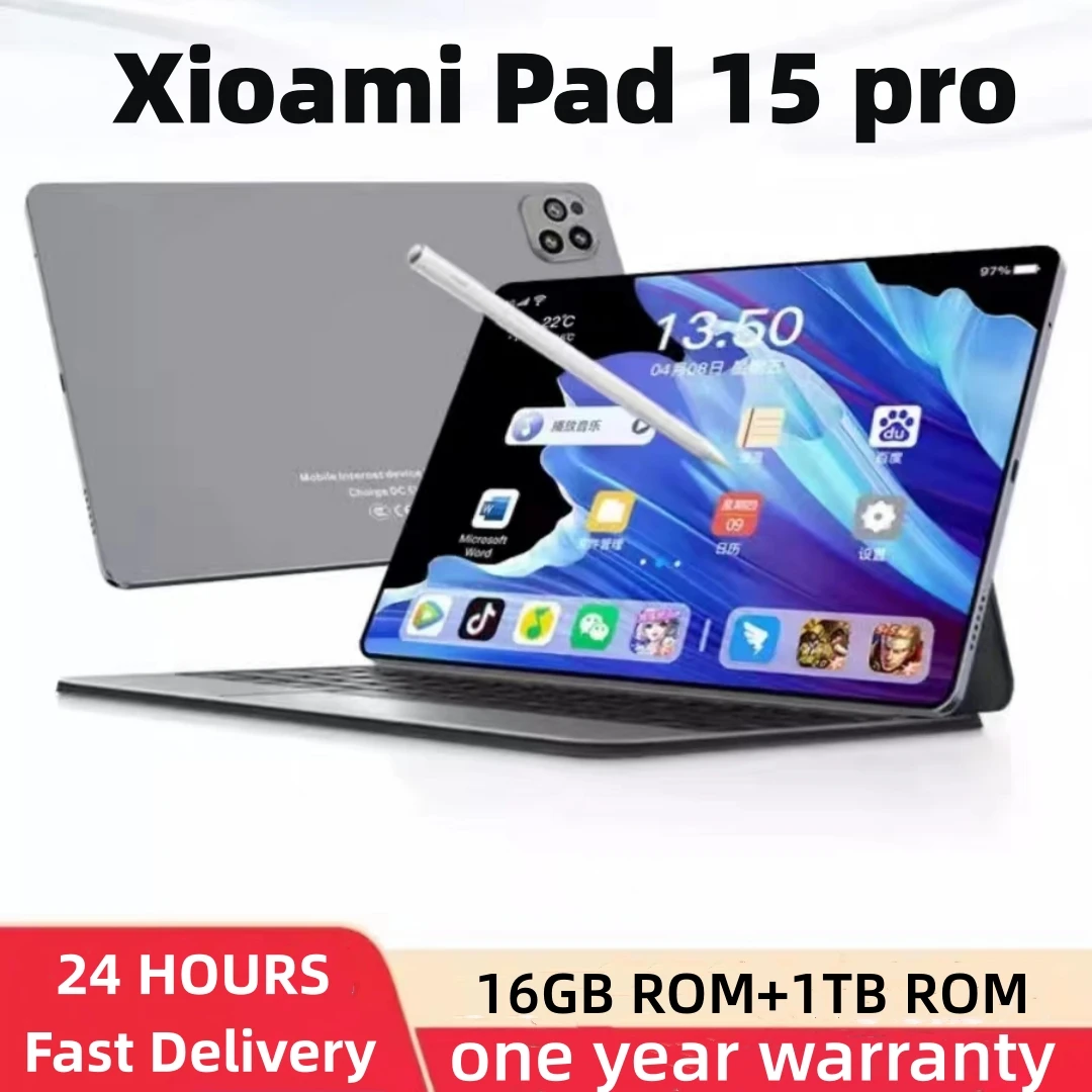 

Оригинальный планшет, Android 13 Pad 15 Pro, 16 ГБ + 1 ТБ, Snapdragon 870, планшеты, ПК, телефон с двумя SIM-картами или Wi-Fi, HD, 4K, Mi