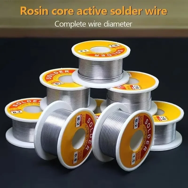 Soldering Wire Soldering Tin Wire Welding Wires 100g 0.5mm 0.6mm 0.8mm 1.0mm 1.2mm 1.5mm 2.0mm Soldering Tin Welding Wire Low Melting Soldering Rosin Solder Wire Roll